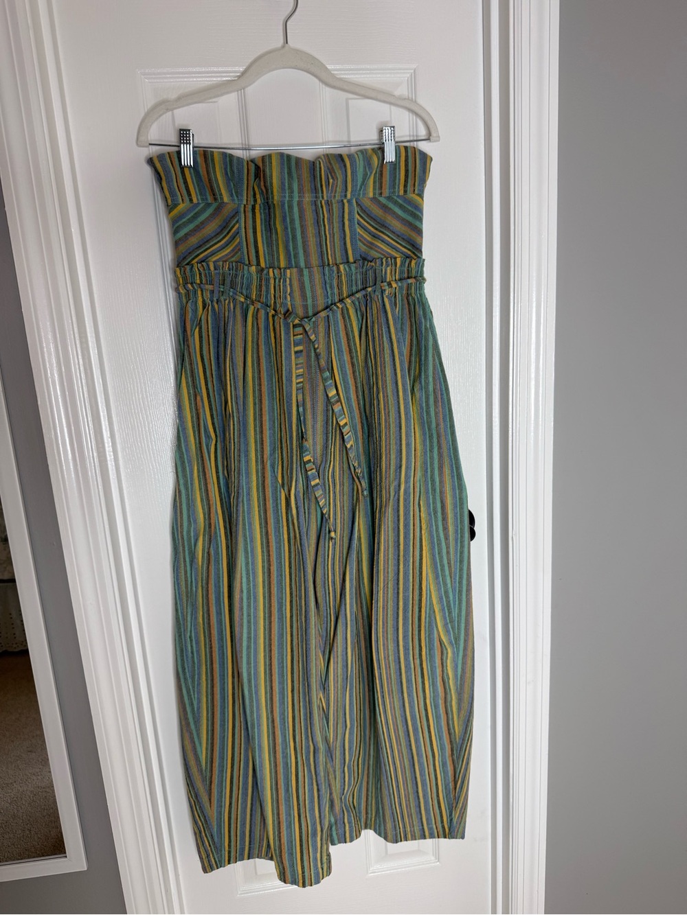 Free People Striped Strapless Jumpsuit